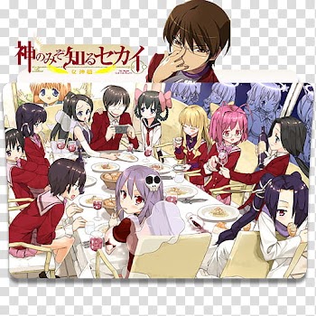 Anime Icon , Kami Nomi zo Shiru Sekai Season  v, anime character wearing red dresses transparent background PNG clipart