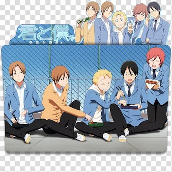 Anime Icon , Kimi to Boku  v, five men anime characters transparent background PNG clipart