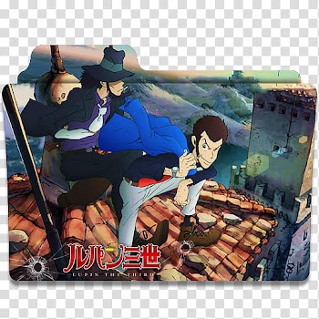Anime Icon , Lupin III  v, two male anime character transparent background PNG clipart
