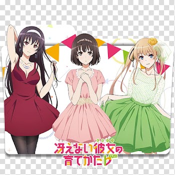 Anime Icon , Saenai Heroine no Sodatekata ♭ v, three female anime folder icon transparent background PNG clipart