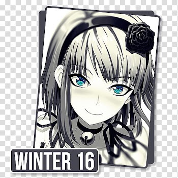 Anime Icon , Winter  F, Winter  illustration inside square gray frame illustration transparent background PNG clipart