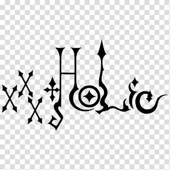 Anime  Icons, xxxHOLiC_black, Halo text transparent background PNG clipart