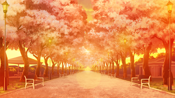 Anime Landscape: Sunset at the Park (Anime Background)