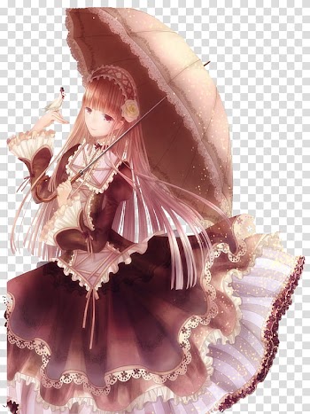 Anime Lolitas Renders, pink-haired female anime character holding umbrella illustration transparent background PNG clipart