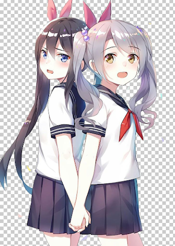 Anime Manga Pixiv Yuri Lolicon PNG, Clipart, Black Hair, Black ...