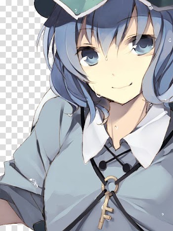Anime Render, anime character with blue hair transparent background PNG clipart