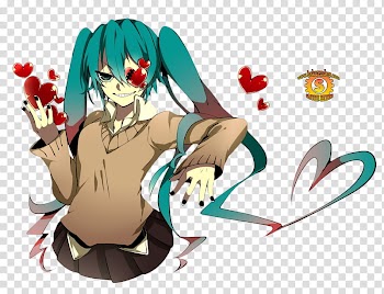 Anime Render , blue haired female illustration transparent background PNG clipart