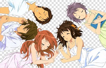 Anime Render , five anime character illustration transparent background PNG clipart