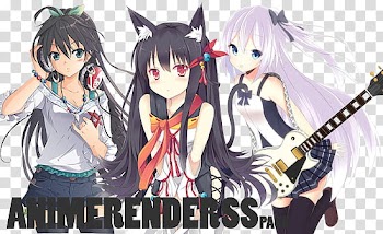 Anime render , three anime girls Anime Renderss transparent background PNG clipart