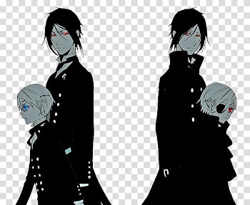 Anime Render, two male anime characters mirror transparent background PNG clipart