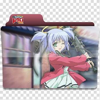 Anime Request folder icons, BludgeoningAngelDokuro-ChanS, purple haired girl anime character illustration folder icon transparent background PNG clipart