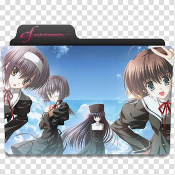 Anime Request folder icons, efmemories, four female anime characters folder icon transparent background PNG clipart