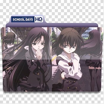 Anime Request folder icons, SchoolDaysHQ, School Days anime folder icon transparent background PNG clipart