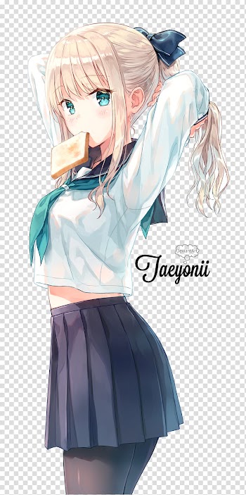Anime School Girl, Jaeyonii anime character transparent background PNG clipart