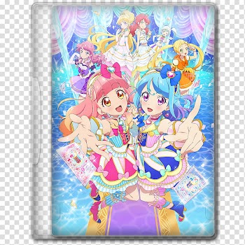 Anime  Spring Season Icon , Aikatsu Friends!, six female anime characters case transparent background PNG clipart