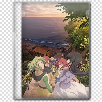 Anime  Spring Season Icon , Amanchu! Advance, v, closed anime character DVD case transparent background PNG clipart