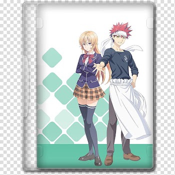 Anime  Spring Season Icon , Food Wars! Shokugeki no Soma, v, two anime character transparent background PNG clipart