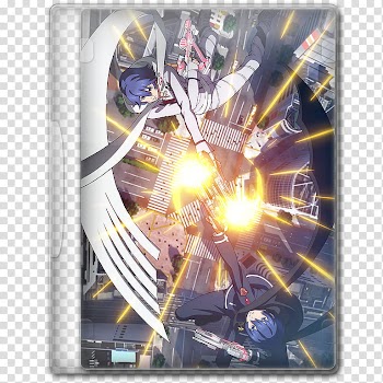 Anime  Spring Season Icon , Gunslinger Stratos, v, two purple haired anime characters game cover transparent background PNG clipart