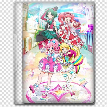 Anime  Spring Season Icon , Kiratto Pri-chan, four female anime characters art transparent background PNG clipart