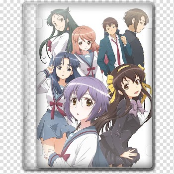 Anime  Spring Season Icon , Nagato Yuki-chan no Shoushitsu, anime characters poster transparent background PNG clipart