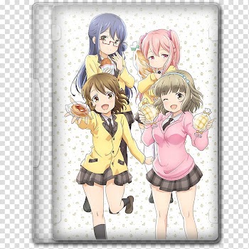 Anime  Spring Season Icon , Pan de Peace!, four female anime character file icon transparent background PNG clipart