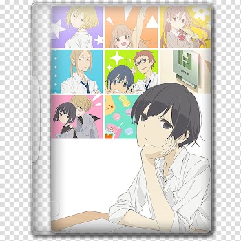 Anime  Spring Season Icon , Tanaka-kun wa Itsumo Kedaruge, v, anime show folder icon transparent background PNG clipart
