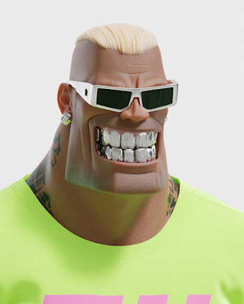 Anime-Style Character with Neon Aesthetic