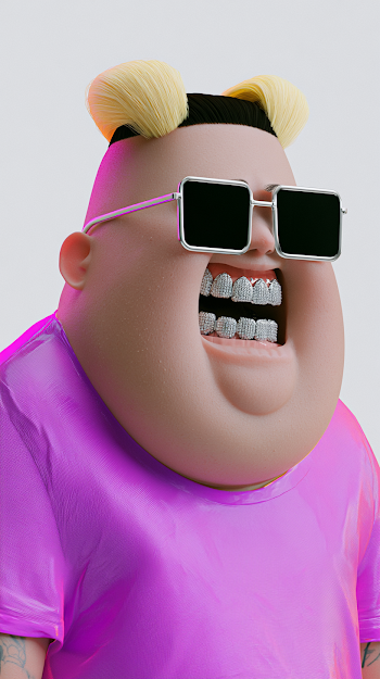 Anime-Style Character with Neon Fashion