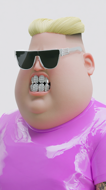 Anime Style Character with Silver Accessories and Bold Tattoos