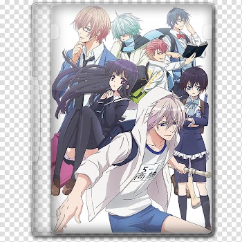Anime  Summer Season Icon , Hatsukoi Monster, group of anime boys and girls illustration inside clear case transparent background PNG clipart