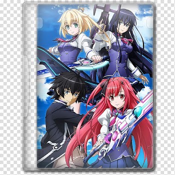 Anime  Summer Season Icon , Kuusen Madoushi Kouhosei no Kyoukan, v, four anime characters transparent background PNG clipart