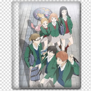 Anime  Summer Season Icon , Orange, v, student animated character transparent background PNG clipart