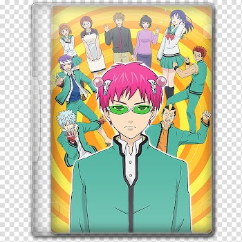 Anime  Summer Season Icon , Saiki Kusuo no Psi Nan (), pink haired male anime character transparent background PNG clipart