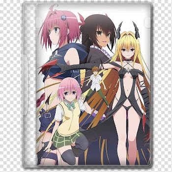 Anime  Summer Season Icon , To Love-Ru; Trouble, Darkness nd, v, five anime characters poster transparent background PNG clipart