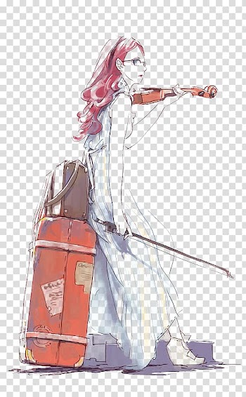 Anime Violin Drawing Manga, travel transparent background PNG clipart