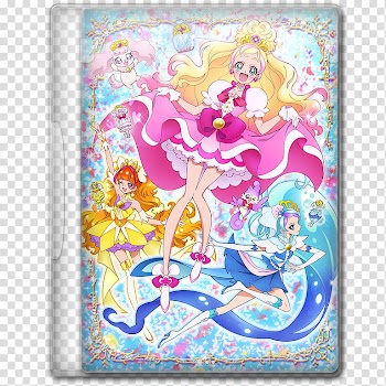Anime  Winter Season Icon , Go! Princess Precure, three female anime character transparent background PNG clipart