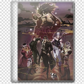 Anime  Winter Season Icon , JoJo no Kimyou na Bouken; Stardust Crusaders, Egypt-hen, anime characters movie case transparent background PNG clipart