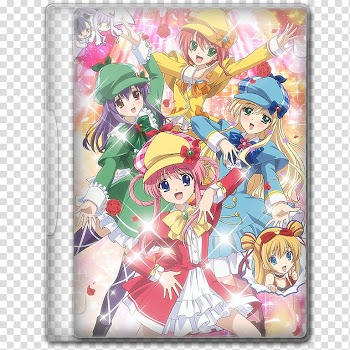 Anime  Winter Season Icon , Tantei Kageki Milky Holmes TD, five female anime characters folder icon transparent background PNG clipart