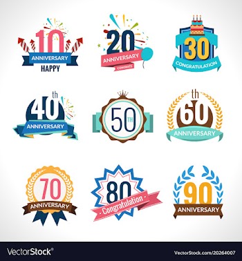 Anniversary emblems set vector image