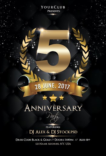 Anniversary Night – Free PSD Flyer Template