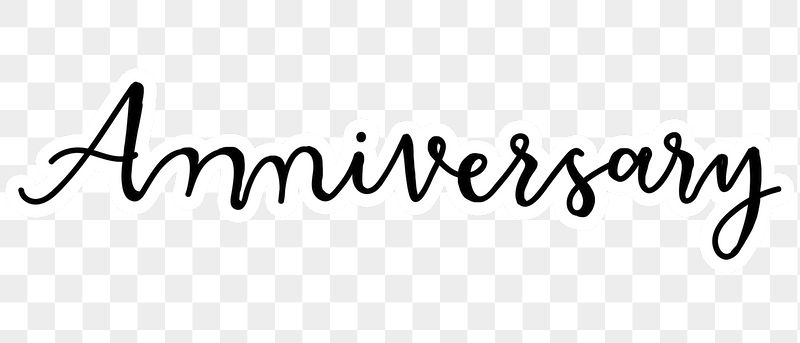 Anniversary png word sticker typography, | Free PNG - rawpixel
