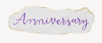 Anniversary word, ripped paper typography | Free PSD - rawpixel