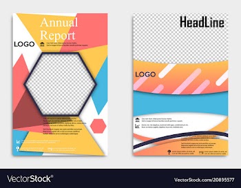 Annual report brochure flyer design template vector image