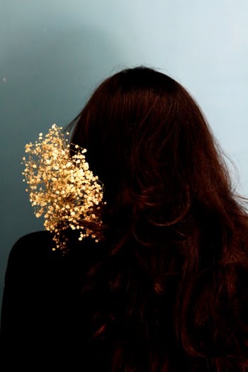 Anonymous woman with long brown hair and glitters · Free Stock Photo