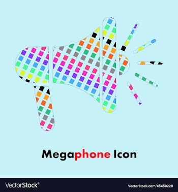 anousment megaphone icon on background