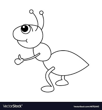 ant cartoon coloring page for kids