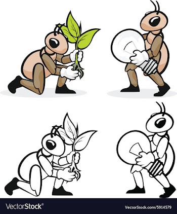 Ant profession gardener and electrician vector image