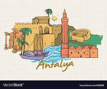 Antalya doodles vector image