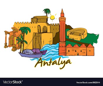 Antalya doodles vector image