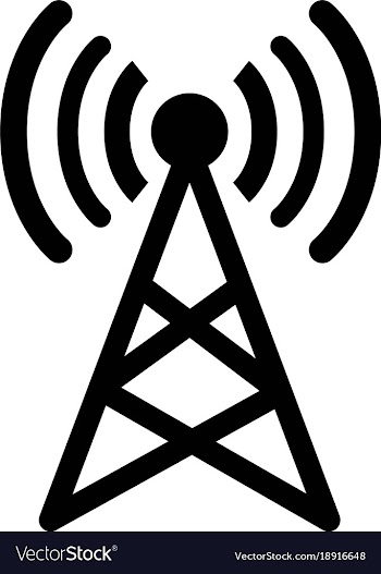 Antenna signal sign and isolated white vector image